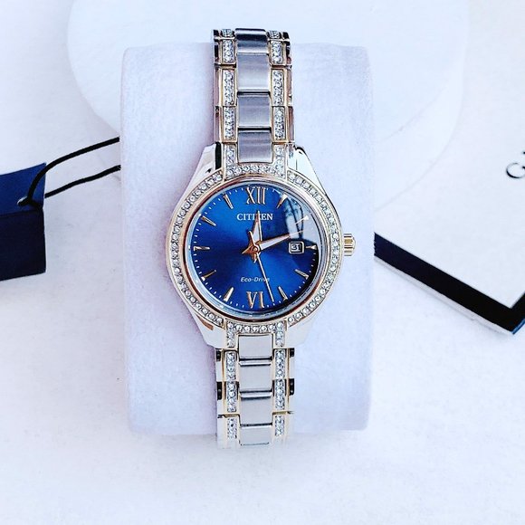 Citizen Emerald Dial Ladies Two Tone Watch